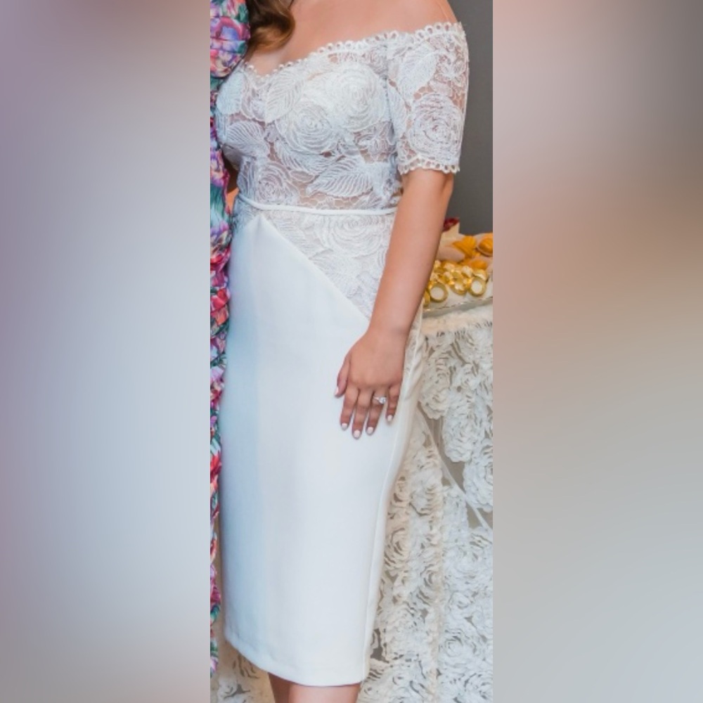 Elegant White Lace Off-Shoulder Dress